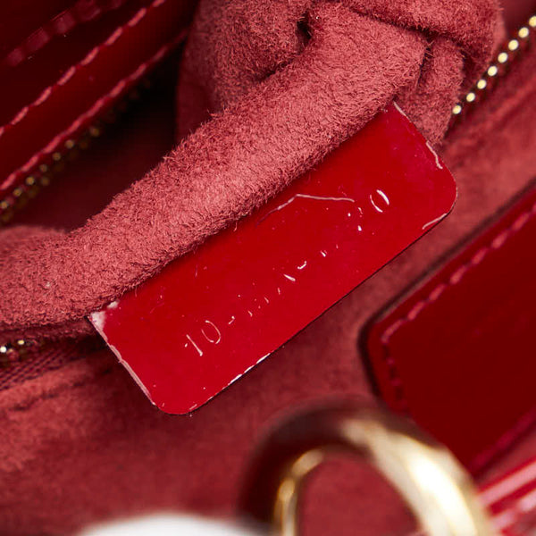 ディオール カナージュ レディディオール ハンドバッグ ショルダーバッグ 2WAY レッド パテントレザー レディース Dior 【中古】