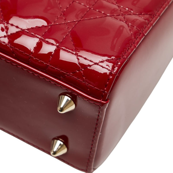 ディオール カナージュ レディディオール ハンドバッグ ショルダーバッグ 2WAY レッド パテントレザー レディース Dior 【中古】
