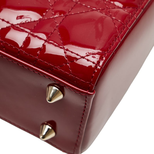 ディオール カナージュ レディディオール ハンドバッグ ショルダーバッグ 2WAY レッド パテントレザー レディース Dior 【中古】