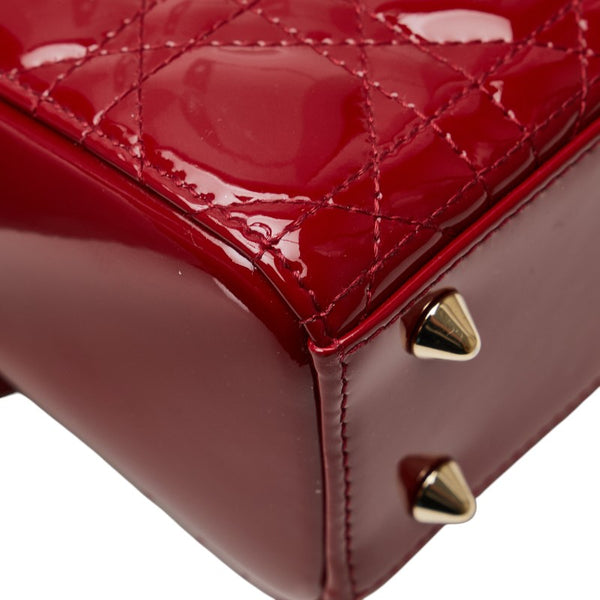 ディオール カナージュ レディディオール ハンドバッグ ショルダーバッグ 2WAY レッド パテントレザー レディース Dior 【中古】