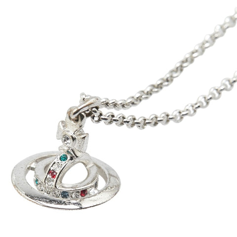 ヴィヴィアンウエストウッド オーブ ペンダント ラインストーン ネックレス シルバー メタル レディース Vivienne Westwood 【中古】