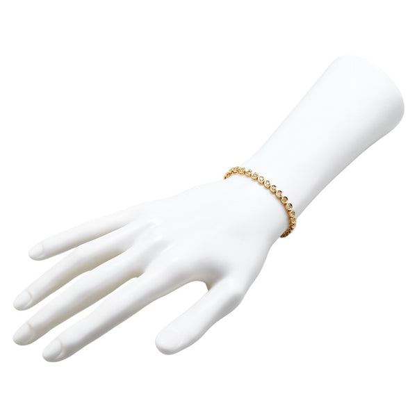 K18YG イエローゴールド ダイヤ2.00ct テニスチェーン ブレスレット レディース 【中古】
