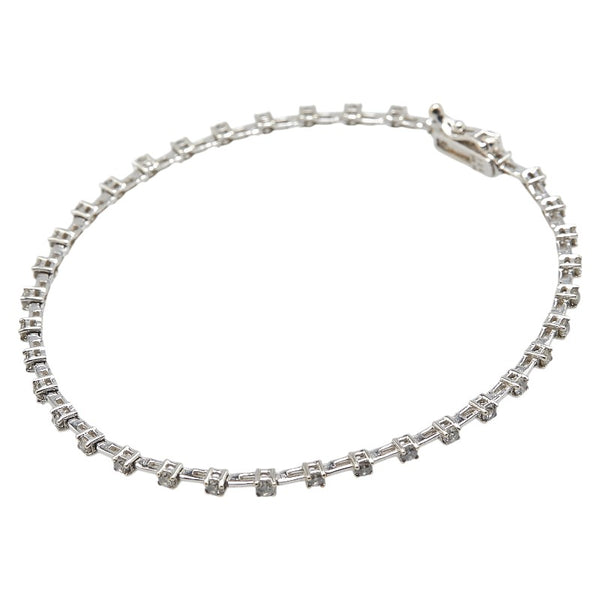 K18WG ホワイトゴールド ダイヤ1.00ct ブレスレット レディース 【中古】