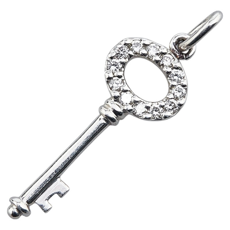 Pt900 プラチナ ダイヤ0.15ct 鍵 カギ モチーフ ペンダントトップ レディース 【中古】