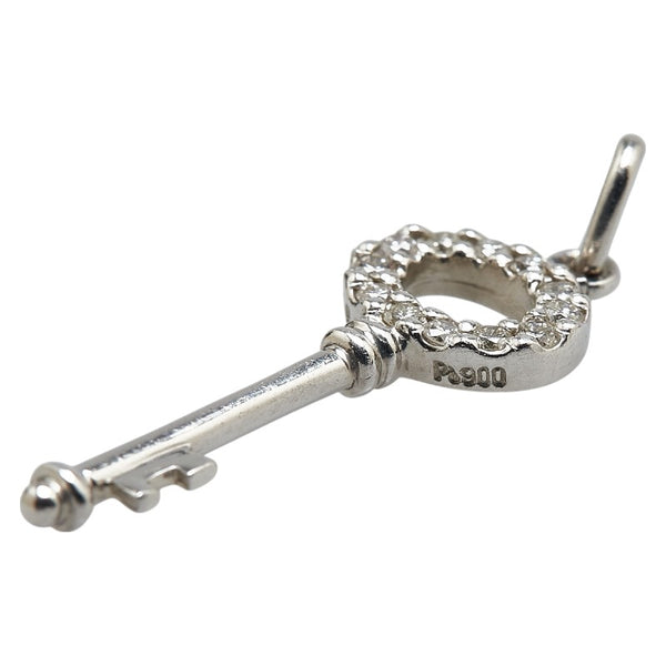 Pt900 プラチナ ダイヤ0.15ct 鍵 カギ モチーフ ペンダントトップ レディース 【中古】