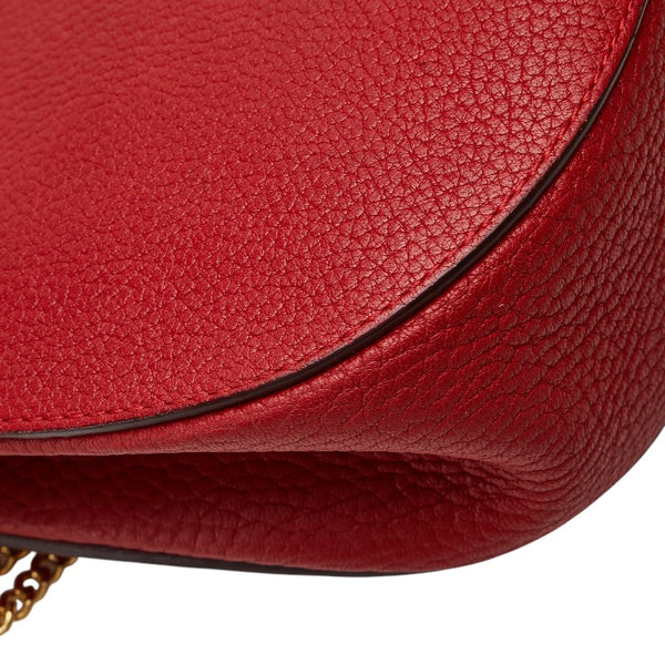 クロエ ドリュー 斜め掛け チェーン ショルダーバッグ レッド レザー レディース Chloe 【中古】