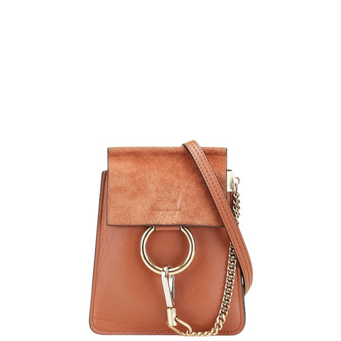 クロエ フェイ 斜め掛け ショルダーバッグ ブラウン レザー レディース Chloe 【中古】