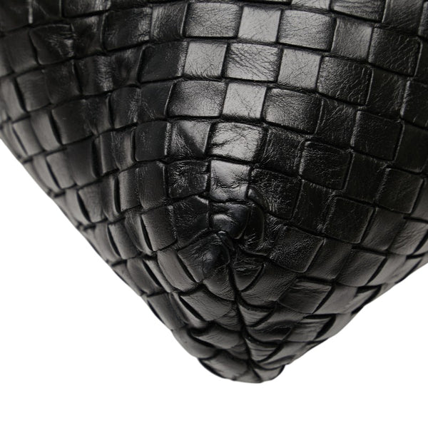 ボッテガヴェネタ イントレチャート 斜め掛け ショルダーバッグ ブラック レザー レディース BOTTEGAVENETA 【中古】