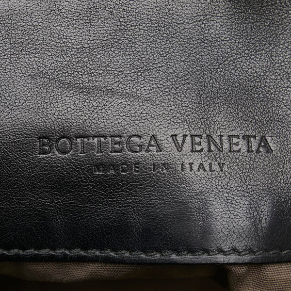 ボッテガヴェネタ イントレチャート 斜め掛け ショルダーバッグ ブラック レザー レディース BOTTEGAVENETA 【中古】