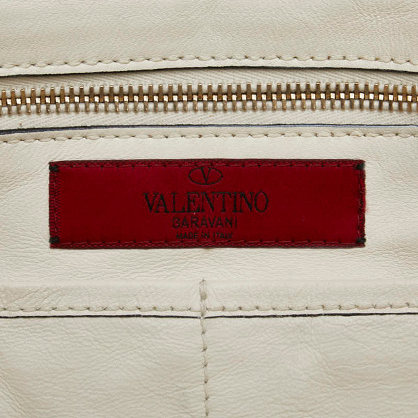 ヴァレンティノ ロックスタッズ ハンドバッグ ショルダーバッグ 2WAY ホワイト レザー レディース VALENTINO 【中古】