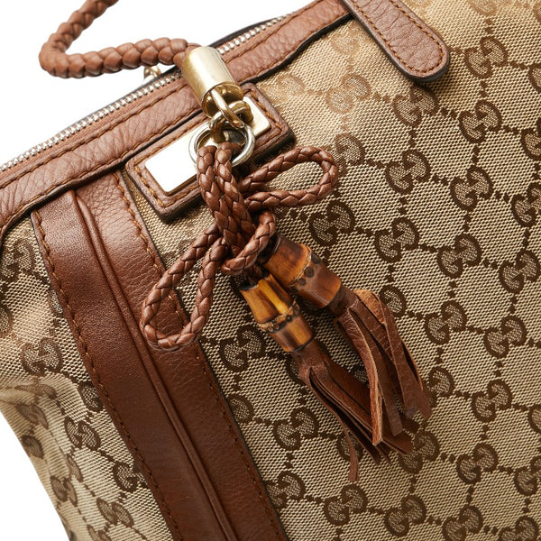 グッチ GGキャンバス バンブー タッセル ハンドバッグ トートバッグ 269946 ベージュ ブラウン キャンバス レザー レディース GUCCI 【中古】