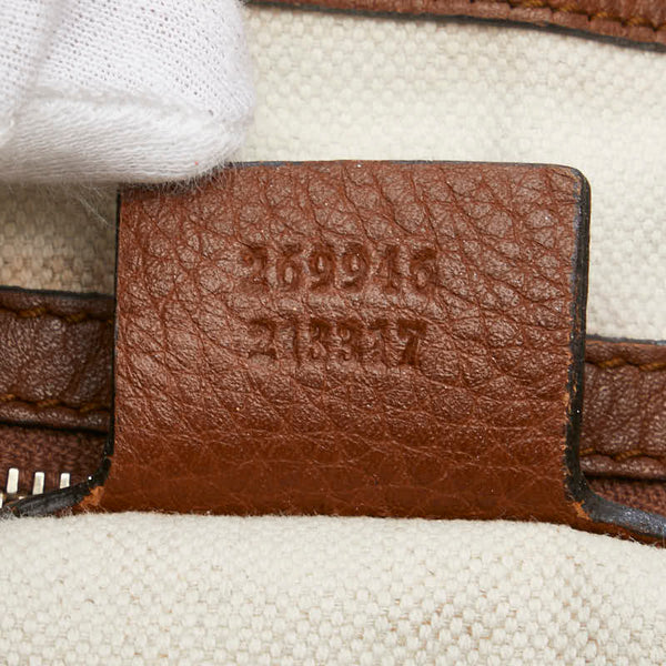 グッチ GGキャンバス バンブー タッセル ハンドバッグ トートバッグ 269946 ベージュ ブラウン キャンバス レザー レディース GUCCI 【中古】