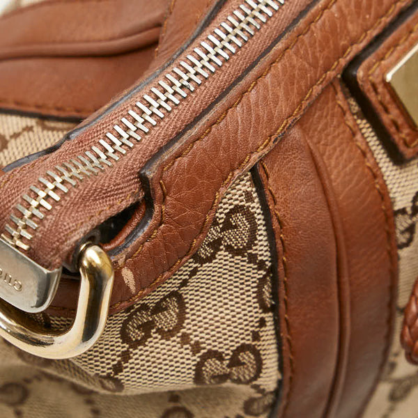 グッチ GGキャンバス バンブー タッセル ハンドバッグ トートバッグ 269946 ベージュ ブラウン キャンバス レザー レディース GUCCI 【中古】