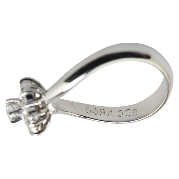 Pt900 プラチナ ダイヤ0.094ct ダイヤ0.28ct 花 フラワー モチーフ リング 指輪 レディース 11号 【中古】