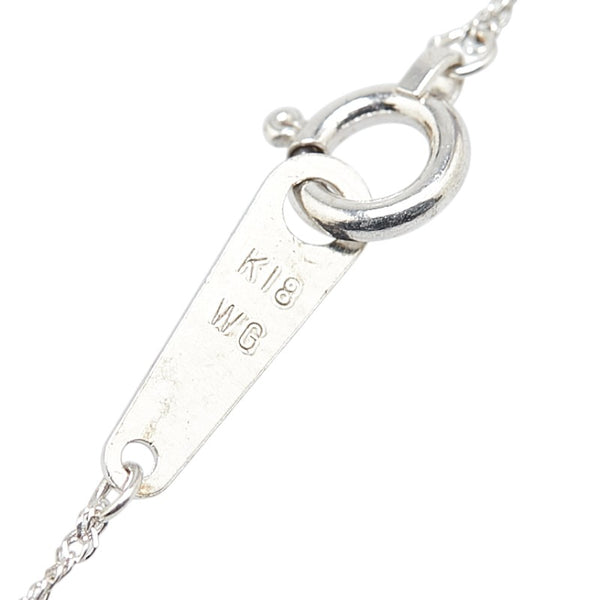 K18WG ホワイトゴールド ダイヤ0.30ct 1P プチ ペンダントネックレス レディース 【中古】