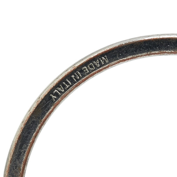 フェンディ ズッカ キーホルダー キーリング  バッグチャーム 7AP060 AGRA シルバー ブルー メタル レザー レディース FENDI 【中古】