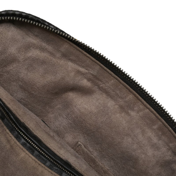ボッテガヴェネタ イントレチャート パイソン ショルダーバッグ グリーン ブラック レザー レディース BOTTEGAVENETA 【中古】