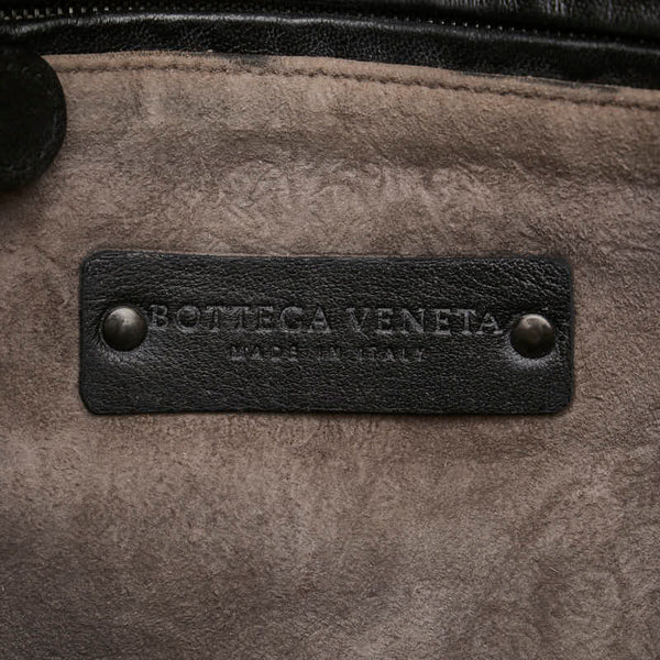 ボッテガヴェネタ イントレチャート パイソン ショルダーバッグ グリーン ブラック レザー レディース BOTTEGAVENETA 【中古】