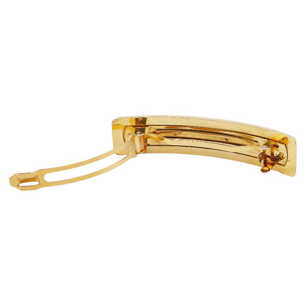 シャネル ロゴ バレッタ ヘアクリップ ゴールド メッキ レディース CHANEL 【中古】