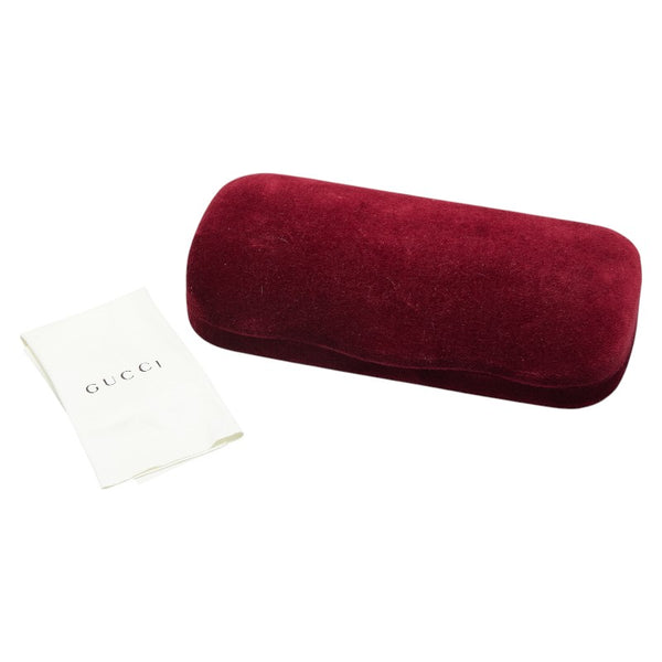 グッチ ツーブリッジ ラウンド サングラス GG0061S シルバー レッド メタル レディース GUCCI 【中古】