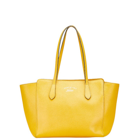 グッチ スウィング ショルダーバッグ トートバッグ 354408 イエロー レザー レディース GUCCI 【中古】