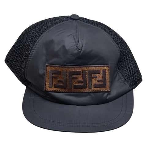 フェンディ キッズ ズッカ メッシュ ベースボールキャップ サイズ：2 JUP004 ブラック ポリエステル コットン レディース FENDI 【中古】