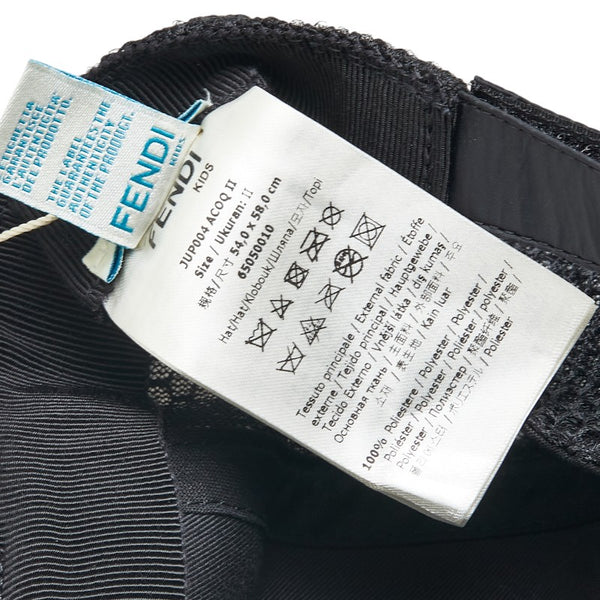 フェンディ キッズ ズッカ メッシュ ベースボールキャップ サイズ：2 JUP004 ブラック ポリエステル コットン レディース FENDI 【中古】