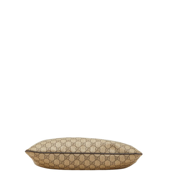 グッチ GGスプリーム ショルダーバッグ 201446 ベージュ ブラウン PVC レザー レディース GUCCI 【中古】