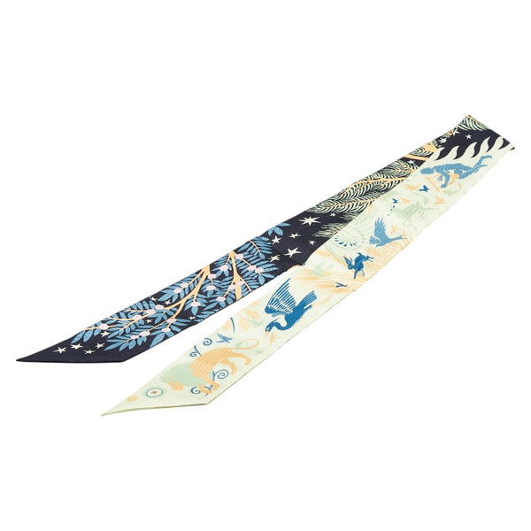 エルメス ツイリー Sous le Charme d'Orphee オルフェウスの魅力に誘われて スカーフ ネイビー マルチカラー シルク レディース HERMES 【中古】