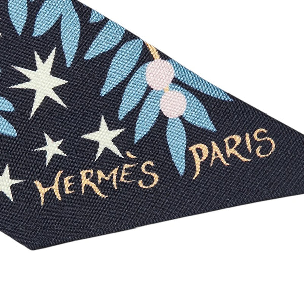 エルメス ツイリー Sous le Charme d'Orphee オルフェウスの魅力に誘われて スカーフ ネイビー マルチカラー シルク レディース HERMES 【中古】