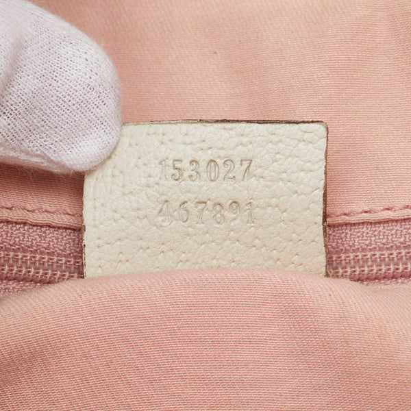 グッチ ロゴ ハンドバッグ 153027 ベージュ レザー レディース GUCCI 【中古】