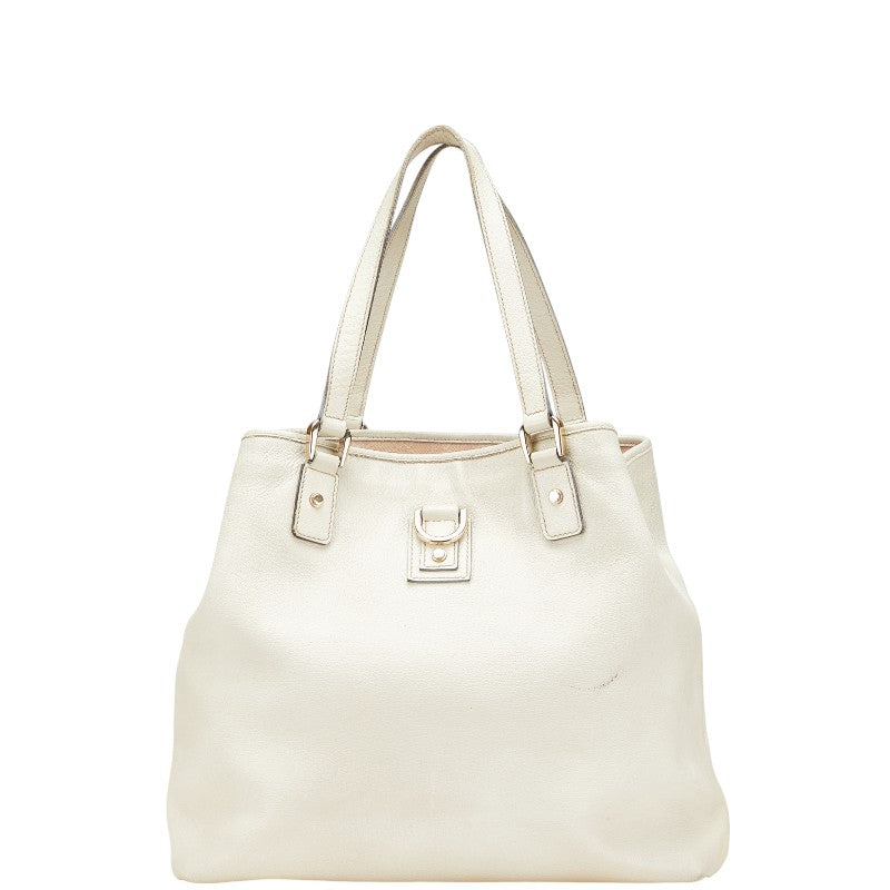 グッチ ロゴ ハンドバッグ 153027 ベージュ レザー レディース GUCCI 【中古】
