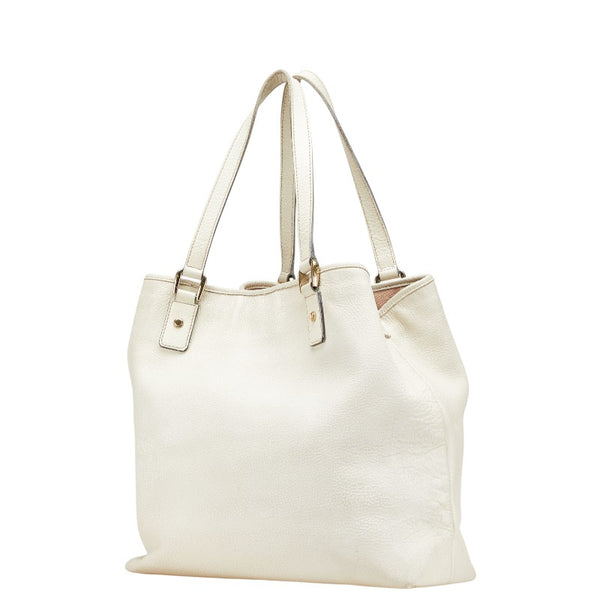 グッチ ロゴ ハンドバッグ 153027 ベージュ レザー レディース GUCCI 【中古】