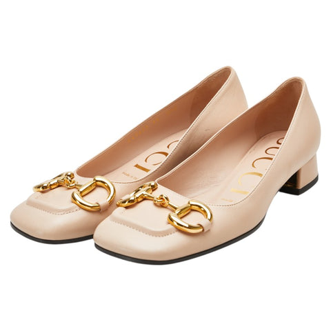 グッチ ホースビット パンプス サイズ：35 645600 ベージュ レザー レディース GUCCI 【中古】