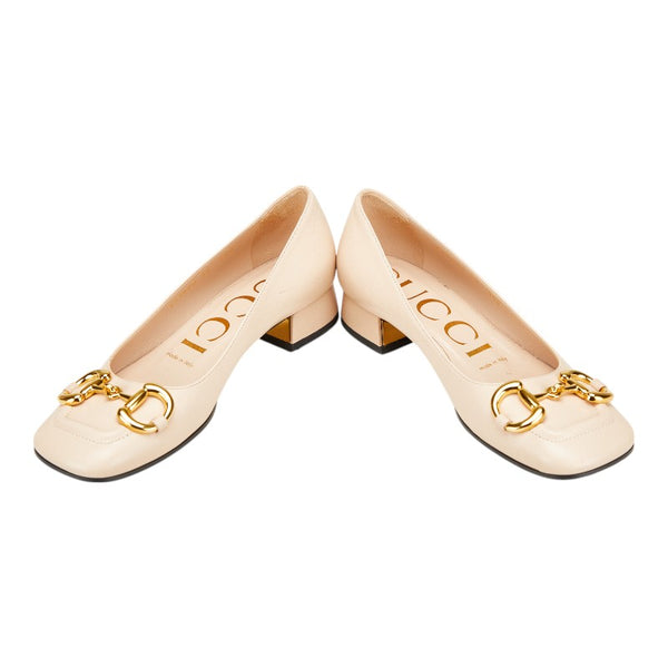 グッチ ホースビット パンプス サイズ：35 645600 ベージュ レザー レディース GUCCI 【中古】