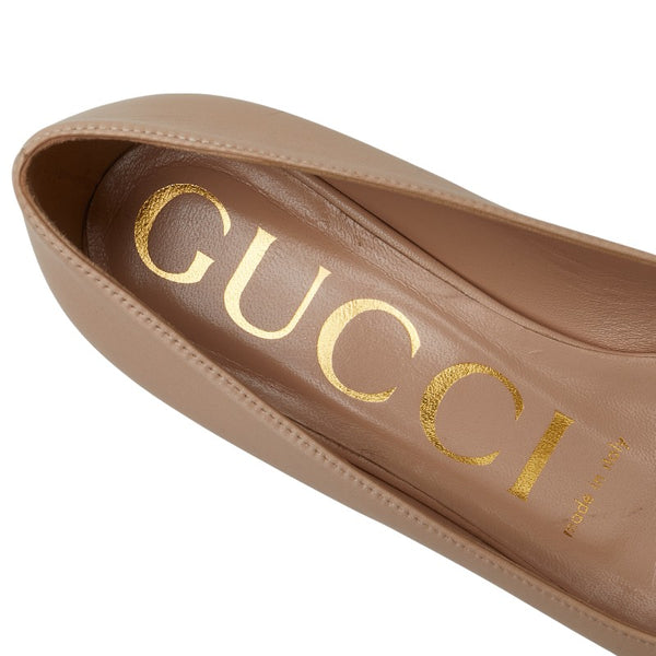 グッチ ホースビット パンプス サイズ：35 645600 ベージュ レザー レディース GUCCI 【中古】
