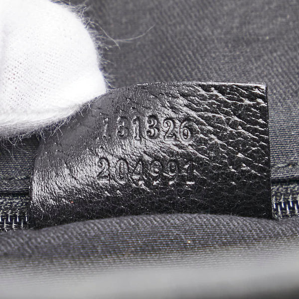 グッチ グッチシマ アビー 斜め掛け ショルダーバッグ 131326 ブラック キャンバス レザー レディース GUCCI 【中古】