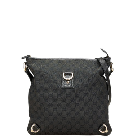 グッチ グッチシマ アビー 斜め掛け ショルダーバッグ 131326 ブラック キャンバス レザー レディース GUCCI 【中古】