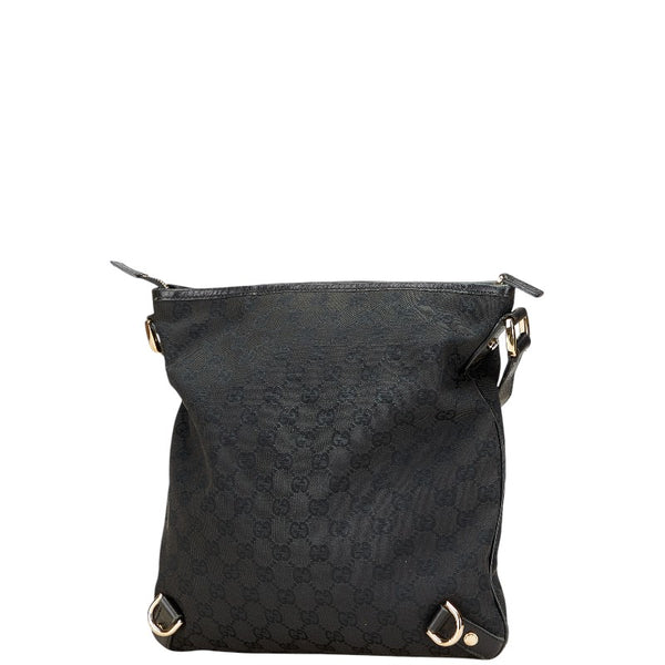 グッチ グッチシマ アビー 斜め掛け ショルダーバッグ 131326 ブラック キャンバス レザー レディース GUCCI 【中古】