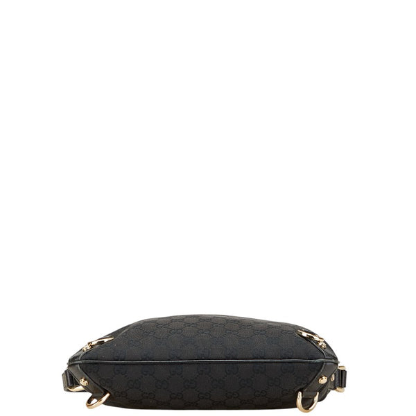 グッチ グッチシマ アビー 斜め掛け ショルダーバッグ 131326 ブラック キャンバス レザー レディース GUCCI 【中古】