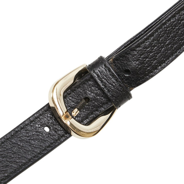 グッチ グッチシマ アビー 斜め掛け ショルダーバッグ 131326 ブラック キャンバス レザー レディース GUCCI 【中古】