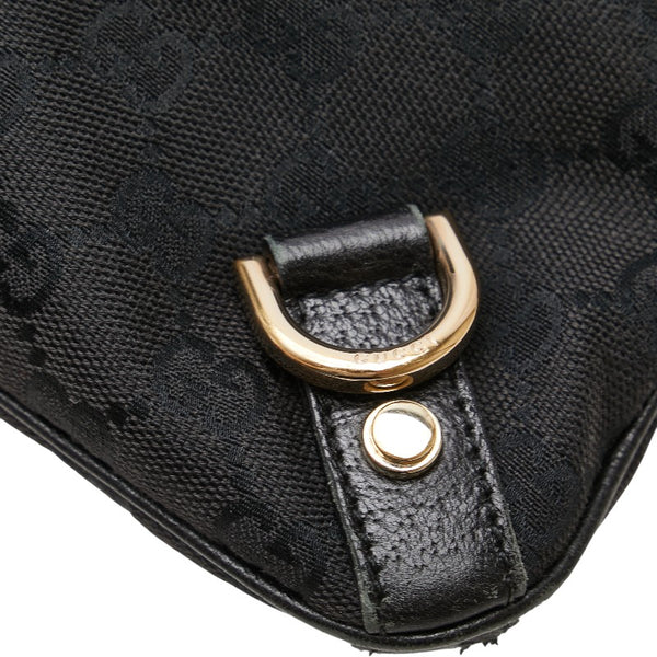 グッチ グッチシマ アビー 斜め掛け ショルダーバッグ 131326 ブラック キャンバス レザー レディース GUCCI 【中古】