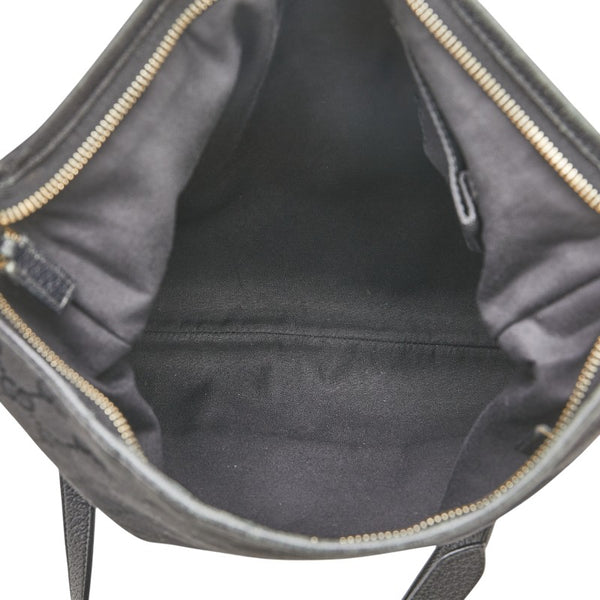 グッチ グッチシマ アビー 斜め掛け ショルダーバッグ 131326 ブラック キャンバス レザー レディース GUCCI 【中古】