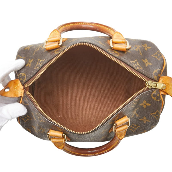 ルイ ヴィトン モノグラム スピーディ25 ハンドバッグ ミニボストンバッグ M41528 ブラウン PVC レザー レディース LOUIS VUITTON 【中古】