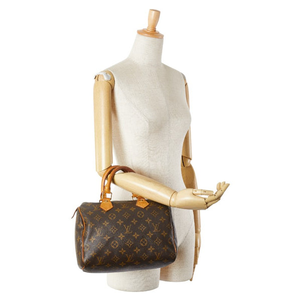 ルイ ヴィトン モノグラム スピーディ25 ハンドバッグ ミニボストンバッグ M41528 ブラウン PVC レザー レディース LOUIS VUITTON 【中古】