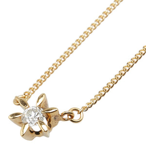 K18YG イエローゴールド ダイヤ0.15ct プチ ネックレス レディース 【中古】