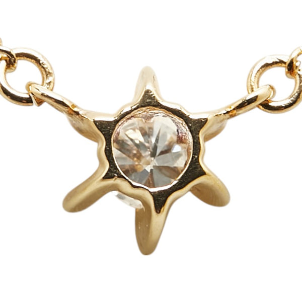 K18YG イエローゴールド ダイヤ0.15ct プチ ネックレス レディース 【中古】