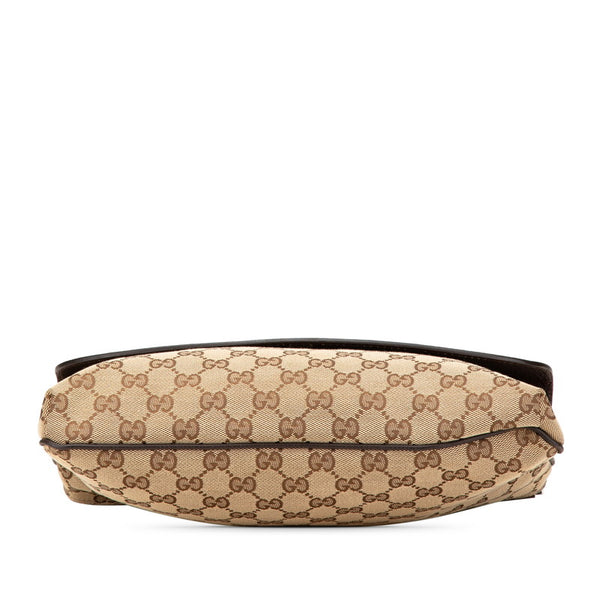 グッチ GGキャンバス 斜め掛け ショルダーバッグ 256100 ベージュ ブラウン キャンバス レザー レディース GUCCI 【中古】