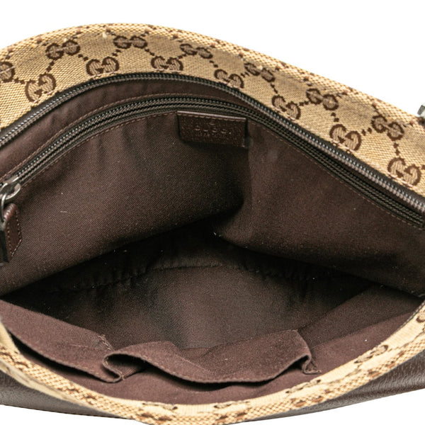 グッチ GGキャンバス 斜め掛け ショルダーバッグ 256100 ベージュ ブラウン キャンバス レザー レディース GUCCI 【中古】