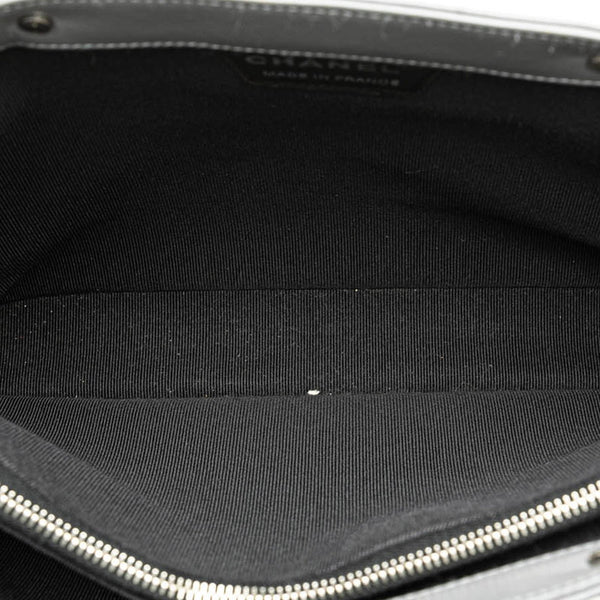 シャネル チョコバー ハンドバッグ グレー シルバー カーフレザー レディース CHANEL 【中古】